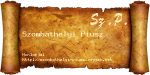 Szombathelyi Piusz névjegykártya